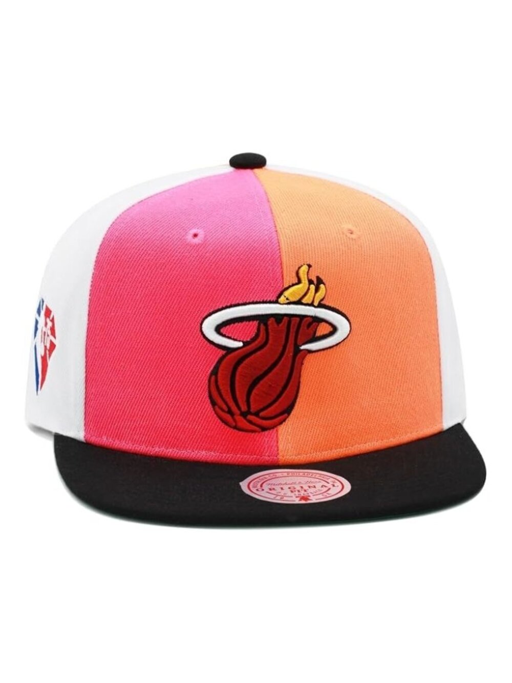 Mitchell & Ness Miami Heat NBA Team Era Pinwheel Snapback Hat Adjustable Cap